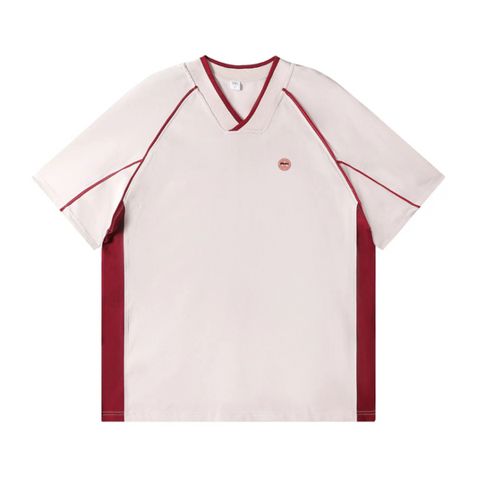 Kitchen Retro Pickleball Shirt –- White & Red