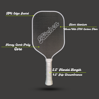 K1Y Carbon Fiber Silver Titanium 16MM  Core (Includes Paddle Cover)